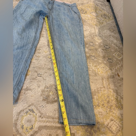 Poetry Linen Blue Chambray Denim Pants - Picture 10 of 10